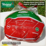 Chicken ayam PROBIOTIC ORGANIC herbal jamu low-fat Natural Poultry frozen WHOLE KAMPUNG (price/pc +/- 800g)